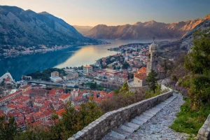 Beautiful romantic old town of Kotor during sunset