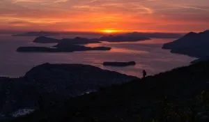 Sunset over the Elaphiti islands